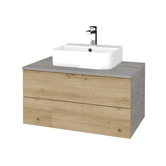 Kúpeľňová skrinka MODULE SZZ2 80 umývadlo Joy 3 - D01 Betón - D22 Karamel - Nie