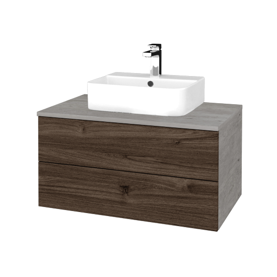 Kúpeľňová skrinka MODULE SZZ2 80 umývadlo Joy 3 - D01 Betón - D25 Teak - Nie