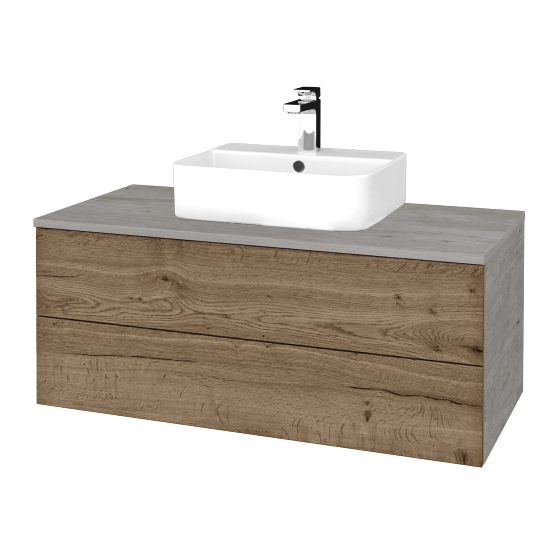 Kúpeľňová skrinka MODULE SZZ2 100 umývadlo Joy 3 - D01 Betón - D21 Tobacco - Nie