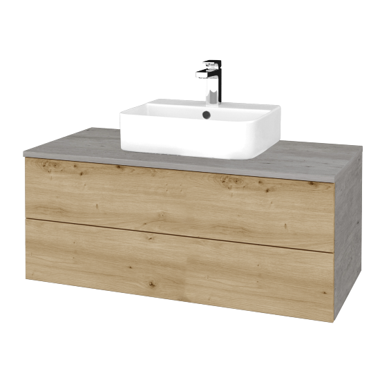 Kúpeľňová skrinka MODULE SZZ2 100 umývadlo Joy 3 - D01 Betón - D22 Karamel - Nie