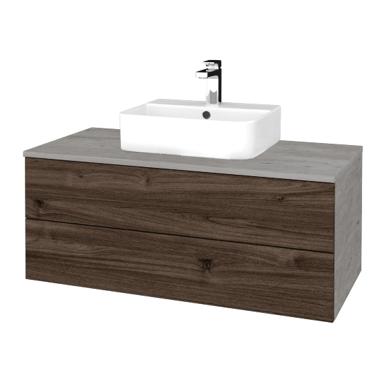 Kúpeľňová skrinka MODULE SZZ2 100 umývadlo Joy 3 - D01 Betón - D25 Teak - Nie