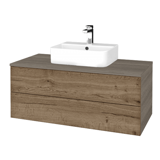 Kúpeľňová skrinka MODULE SZZ2 100 umývadlo Joy 3 - D03 Cafe - D21 Tobacco - Nie