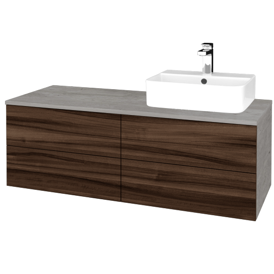Kúpeľňová skrinka MODULE SZZ4 120 umývadlo Joy 3 - D01 Betón - D06 Orech - Levé - Nie