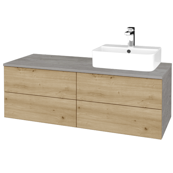 Kúpeľňová skrinka MODULE SZZ4 120 umývadlo Joy 3 - D01 Betón - D22 Karamel - Levé - Nie