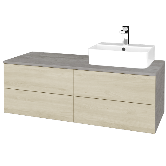 Kúpeľňová skrinka MODULE SZZ4 120 umývadlo Joy 3 - D01 Betón - D24 Ohio - Levé - Nie
