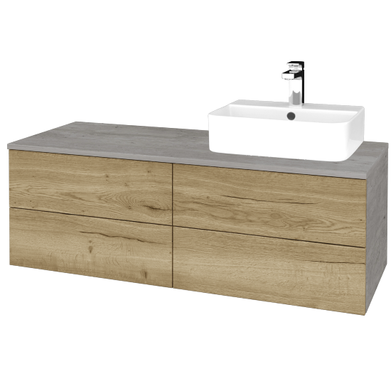 Kúpeľňová skrinka MODULE SZZ4 120 umývadlo Joy 3 - D01 Betón - D26 Ontario - Levé - Nie