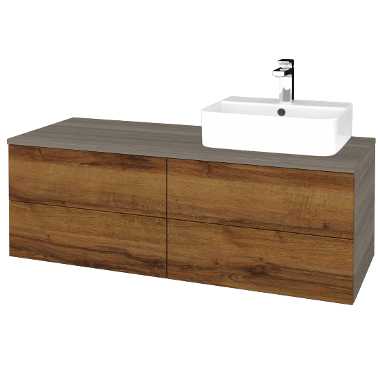 Kúpeľňová skrinka MODULE SZZ4 120 umývadlo Joy 3 - D03 Cafe - D27 Cognac - Levé - Nie