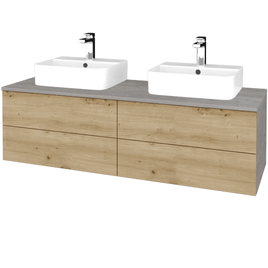 Kúpeľňová skrinka MODULE SZZ4 140 umývadlo Joy 3 - D01 Betón - D22 Karamel - Nie