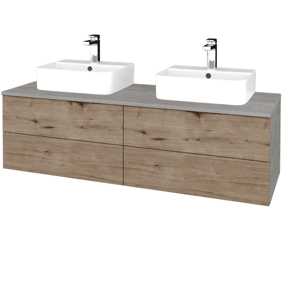Kúpeľňová skrinka MODULE SZZ4 140 umývadlo Joy 3 - D01 Betón - D23 Herkules - Nie