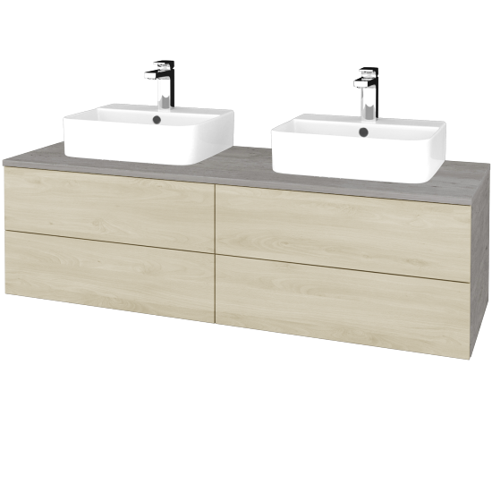 Kúpeľňová skrinka MODULE SZZ4 140 umývadlo Joy 3 - D01 Betón - D24 Ohio - Nie