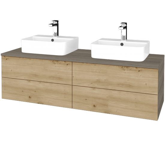 Kúpeľňová skrinka MODULE SZZ4 140 umývadlo Joy 3 - D03 Cafe - D22 Karamel - Nie