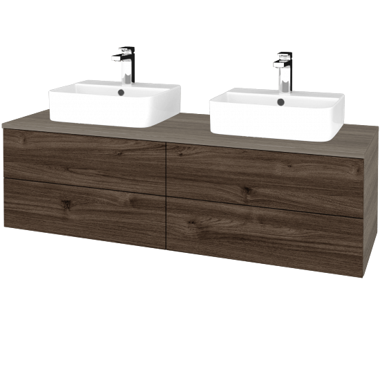 Kúpeľňová skrinka MODULE SZZ4 140 umývadlo Joy 3 - D03 Cafe - D25 Teak - Nie