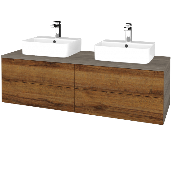 Kúpeľňová skrinka MODULE SZZ4 140 umývadlo Joy 3 - D03 Cafe - D27 Cognac - Nie