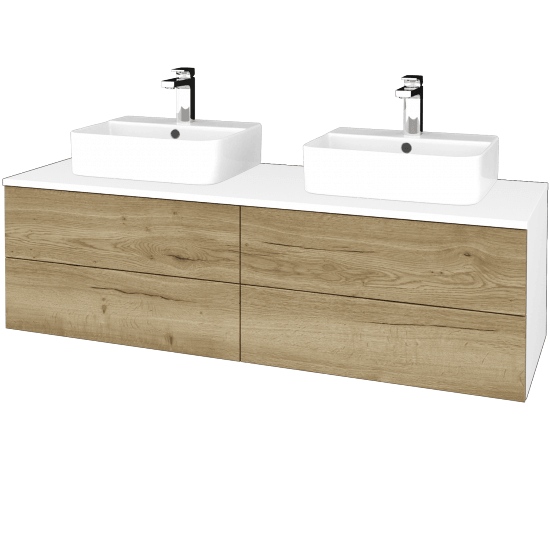Kúpeľňová skrinka MODULE SZZ4 140 umývadlo Joy 3 - N01 Biela lesk - D26 Ontario - Nie