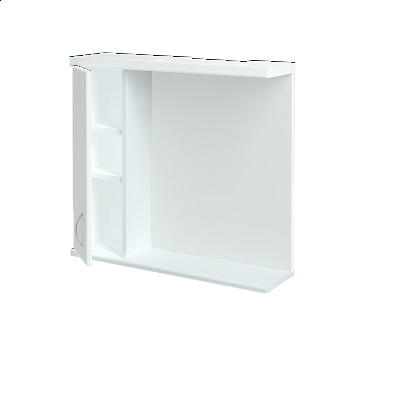 Jednodverová zrkadlová skrinka DREJA GAOE 75  - N01 Biela lesk - L01 Biela vysoký lesk - Levé