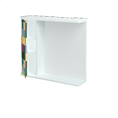 Jednodverová zrkadlová skrinka DREJA GAOE 75  - N01 Biela lesk - IND Individual - Levé