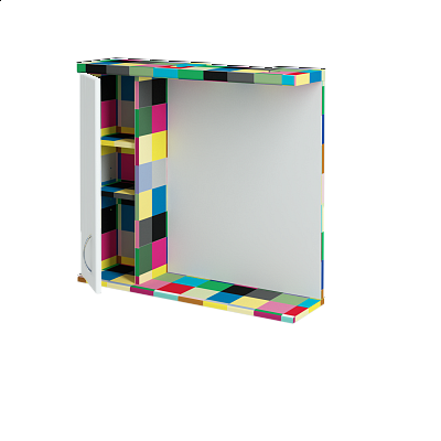 Jednodverová zrkadlová skrinka DREJA GAOE 75  - IND Individual - L01 Biela vysoký lesk - Levé