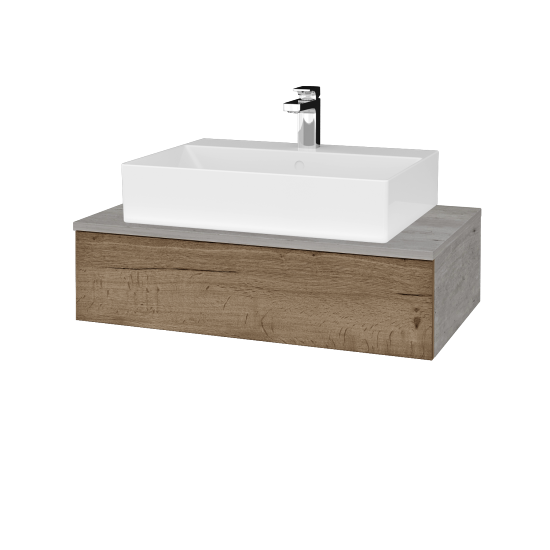 Kúpeľňová skrinka MODULE SZZ 80 umývadlo Kube - D01 Betón - D21 Tobacco - Nie