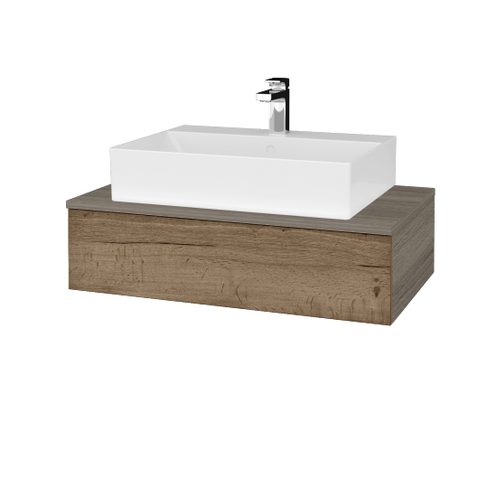 Kúpeľňová skrinka MODULE SZZ 80 umývadlo Kube - D03 Cafe - D21 Tobacco - Nie