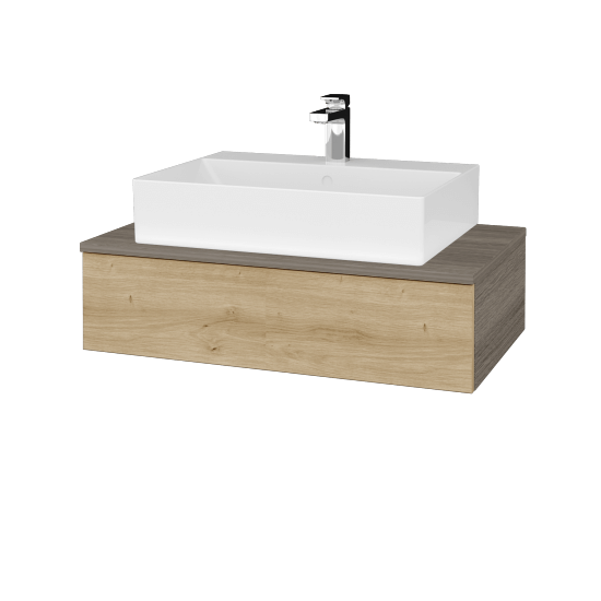 Kúpeľňová skrinka MODULE SZZ 80 umývadlo Kube - D03 Cafe - D22 Karamel - Nie