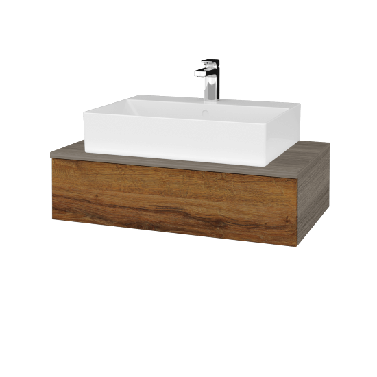 Kúpeľňová skrinka MODULE SZZ 80 umývadlo Kube - D03 Cafe - D27 Cognac - Nie