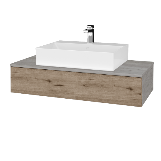 Kúpeľňová skrinka MODULE SZZ 100 umývadlo Kube - D01 Betón - D23 Herkules - Nie