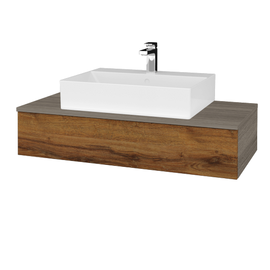 Kúpeľňová skrinka MODULE SZZ 100 umývadlo Kube - D03 Cafe - D27 Cognac - Nie