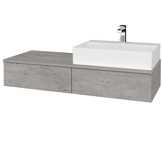 Kúpeľňová skrinka MODULE SZZ2 120 umývadlo Kube - D01 Betón - D01 Betón - Levé