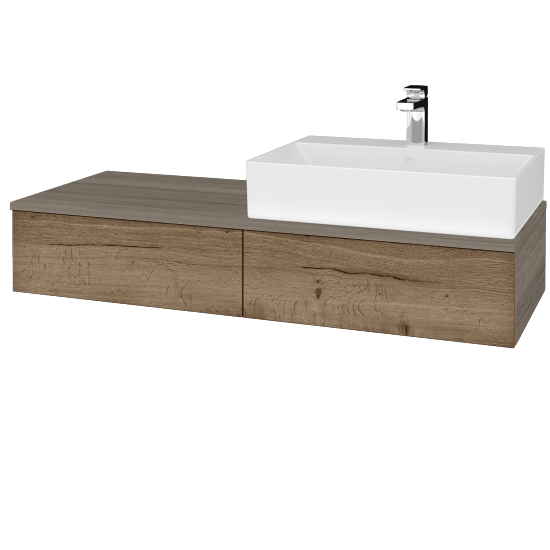 Kúpeľňová skrinka MODULE SZZ2 120 umývadlo Kube - D03 Cafe - D21 Tobacco - Levé - Nie