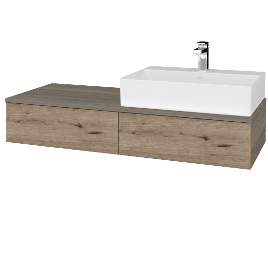 Kúpeľňová skrinka MODULE SZZ2 120 umývadlo Kube - D03 Cafe - D23 Herkules - Levé - Nie