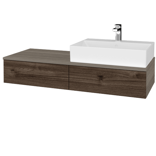 Kúpeľňová skrinka MODULE SZZ2 120 umývadlo Kube - D03 Cafe - D25 Teak - Levé - Nie