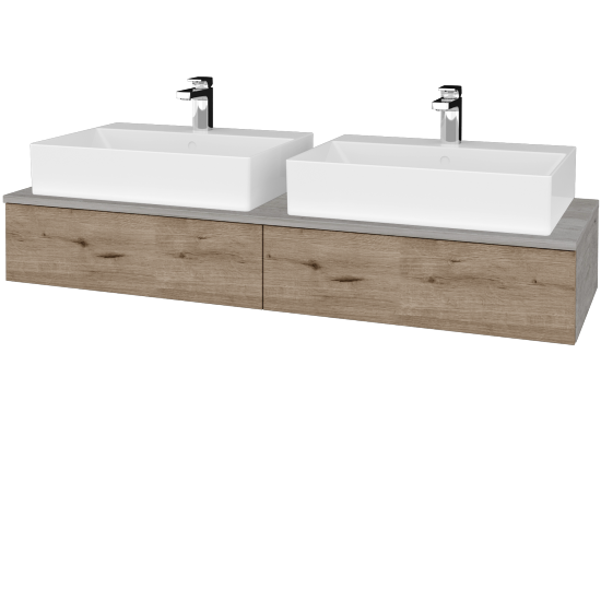 Kúpeľňová skrinka MODULE SZZ2 140 umývadlo Kube - D01 Betón - D23 Herkules - Nie