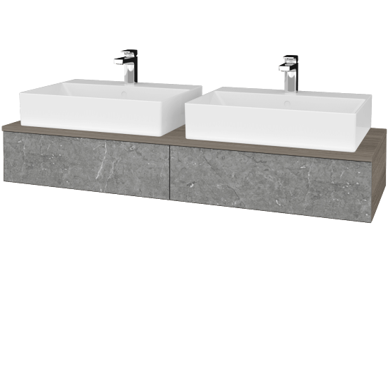 Kúpeľňová skrinka MODULE SZZ2 140 umývadlo Kube - D03 Cafe - D20 Galaxy - Nie