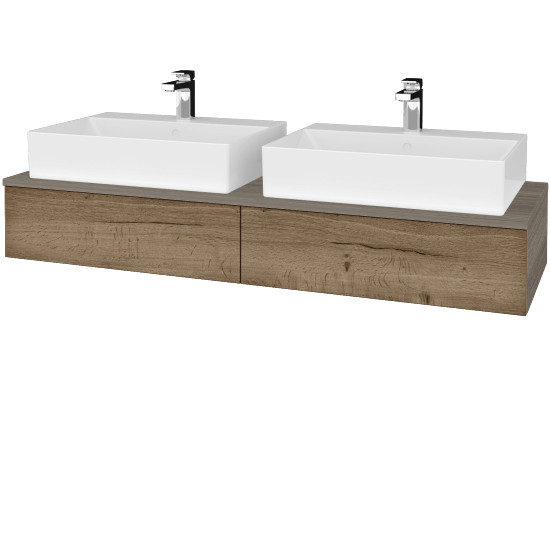 Kúpeľňová skrinka MODULE SZZ2 140 umývadlo Kube - D03 Cafe - D21 Tobacco - Nie