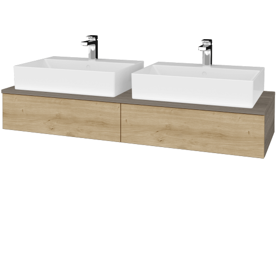 Kúpeľňová skrinka MODULE SZZ2 140 umývadlo Kube - D03 Cafe - D22 Karamel - Nie