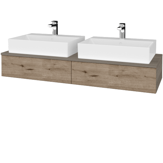 Kúpeľňová skrinka MODULE SZZ2 140 umývadlo Kube - D03 Cafe - D23 Herkules - Nie