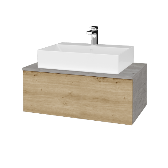 Kúpeľňová skrinka MODULE SZZ1 80 umývadlo Kube - D01 Betón - D22 Karamel - Nie