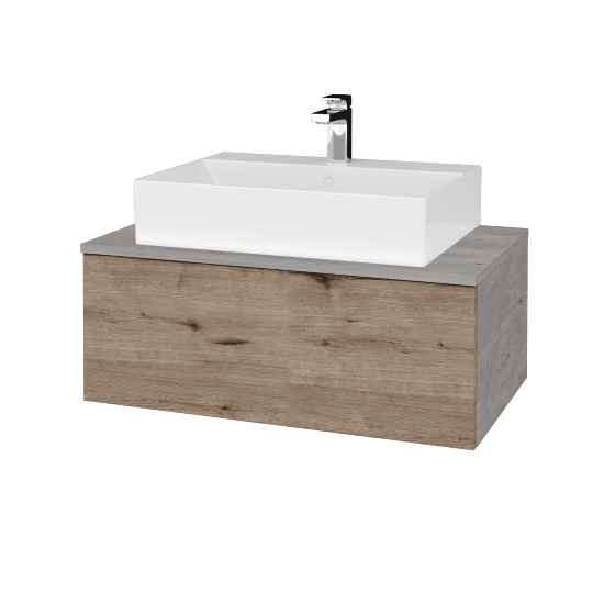 Kúpeľňová skrinka MODULE SZZ1 80 umývadlo Kube - D01 Betón - D23 Herkules - Nie