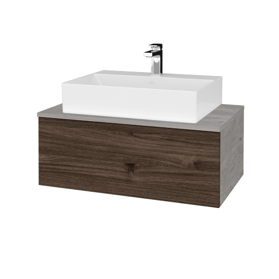 Kúpeľňová skrinka MODULE SZZ1 80 umývadlo Kube - D01 Betón - D25 Teak - Nie