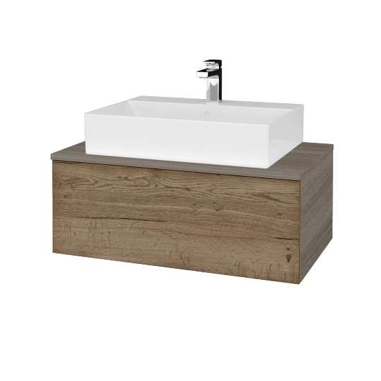 Kúpeľňová skrinka MODULE SZZ1 80 umývadlo Kube - D03 Cafe - D21 Tobacco - Nie