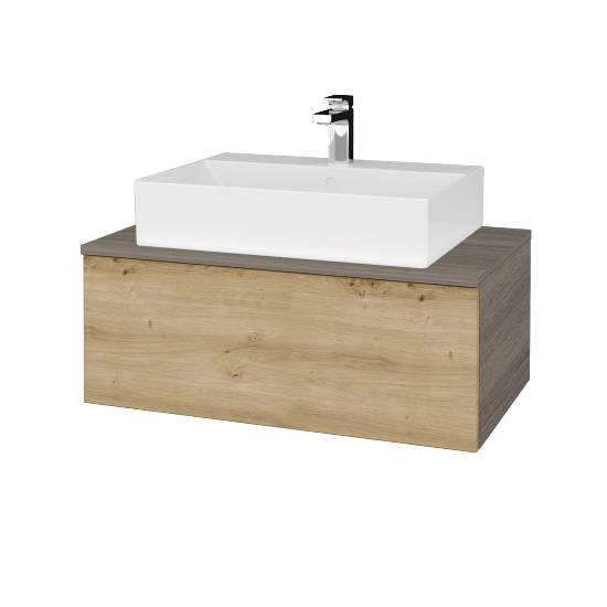 Kúpeľňová skrinka MODULE SZZ1 80 umývadlo Kube - D03 Cafe - D22 Karamel - Nie