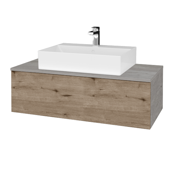 Kúpeľňová skrinka MODULE SZZ1 100 umývadlo Kube - D01 Betón - D23 Herkules - Nie