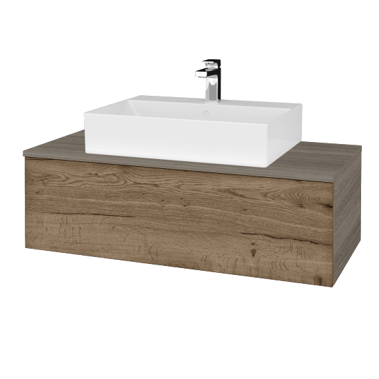 Kúpeľňová skrinka MODULE SZZ1 100 umývadlo Kube - D03 Cafe - D21 Tobacco - Nie