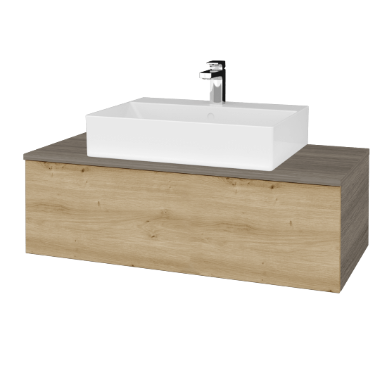 Kúpeľňová skrinka MODULE SZZ1 100 umývadlo Kube - D03 Cafe - D22 Karamel - Nie