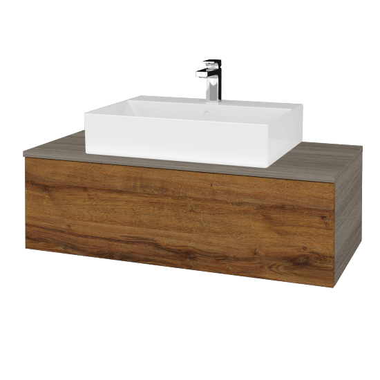 Kúpeľňová skrinka MODULE SZZ1 100 umývadlo Kube - D03 Cafe - D27 Cognac - Nie