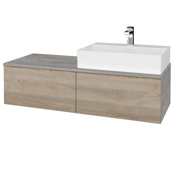 Kúpeľňová skrinka MODULE SZZ12 120 umývadlo Kube - D01 Betón - D17 Colorado - Levé - Nie