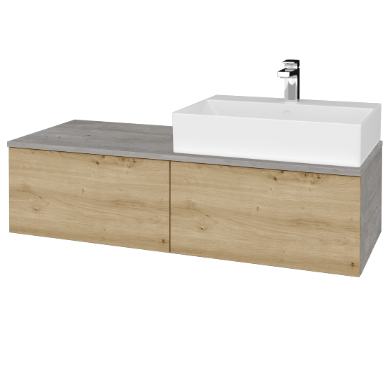 Kúpeľňová skrinka MODULE SZZ12 120 umývadlo Kube - D01 Betón - D22 Karamel - Levé - Nie