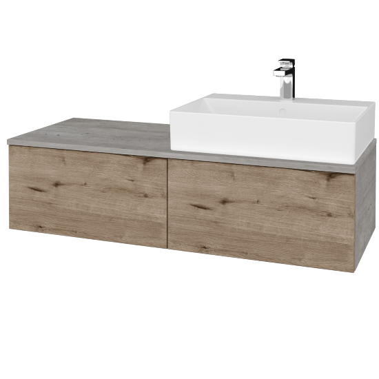 Kúpeľňová skrinka MODULE SZZ12 120 umývadlo Kube - D01 Betón - D23 Herkules - Levé - Nie