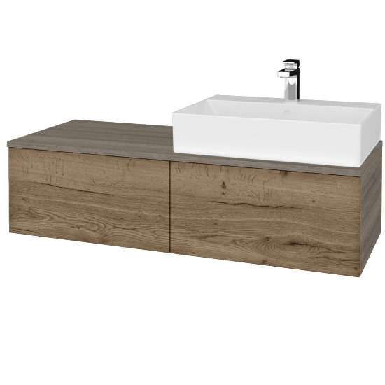 Kúpeľňová skrinka MODULE SZZ12 120 umývadlo Kube - D03 Cafe - D21 Tobacco - Levé - Nie