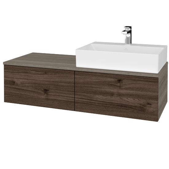 Kúpeľňová skrinka MODULE SZZ12 120 umývadlo Kube - D03 Cafe - D25 Teak - Levé - Nie